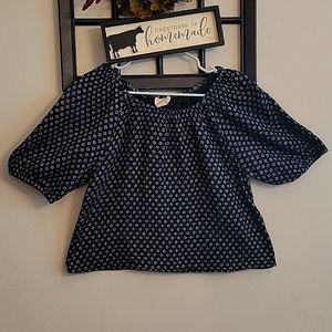 On the shoulder blue blouse